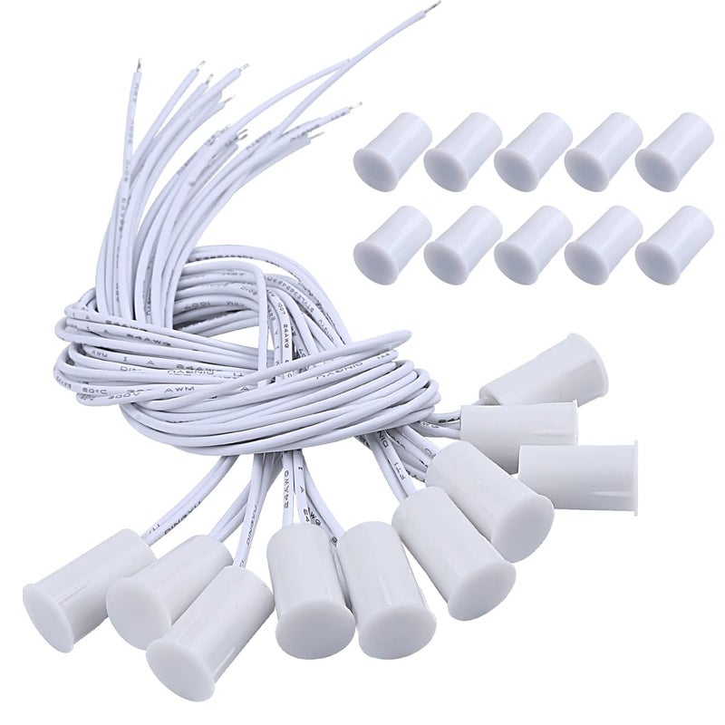 Manesi Magnetic Door Switch RC-33 NC Recessed Wired Security Window Door Contact Sensor Alarm White - (10 Sets) - Image 1